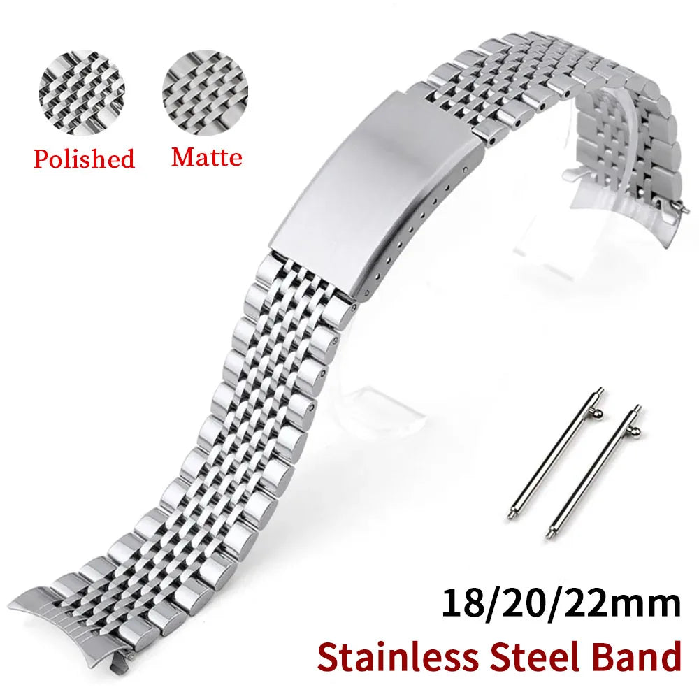 Garmin Beads of Rice Steel Bracelet in polished and matte finishes