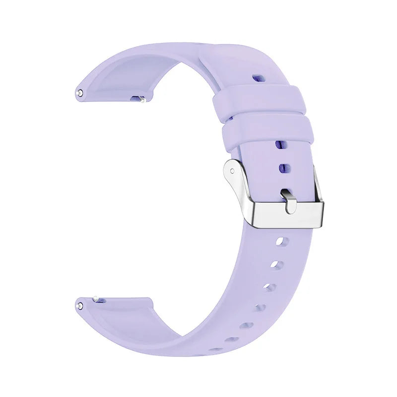 OnePlus Smartwatch Bands Silicone Watch Strap Replacement Bracelet in lavender color with metal buckle.