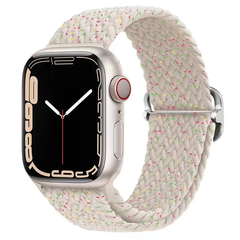 Stretch Braided Nylon Apple Watch Loop with Slider in Pastel Speckle