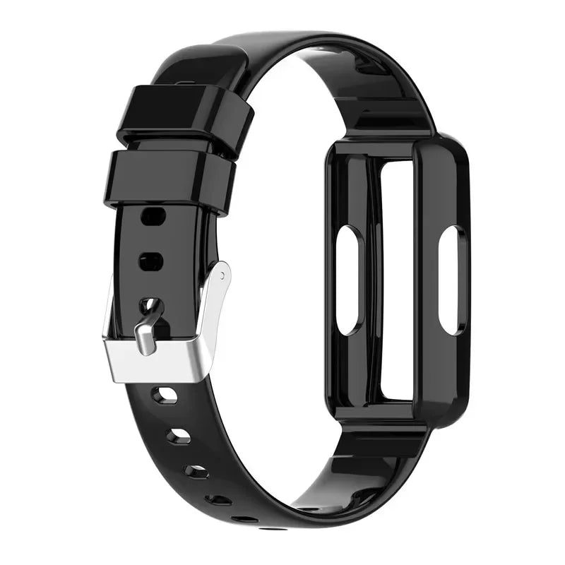 Fitbit Luxe Transparent Case-and-Band Strap - Black integrated tracker holder