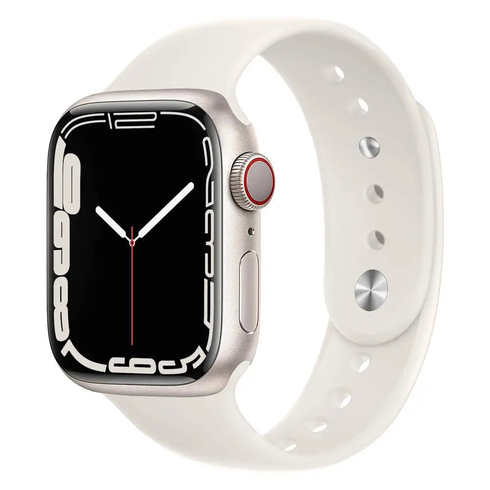 Double-Pin Silicone Apple Watch Sport Band in Ivory
