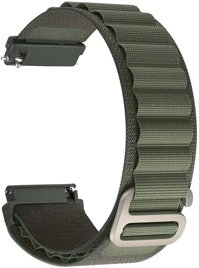 OnePlus Smartwatch Nylon Loop Band Replacement Strap Sport Bracelet in green fabric design.