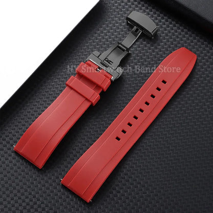 Garmin Silicone Butterfly Clasp Band in Red with Black Clasp