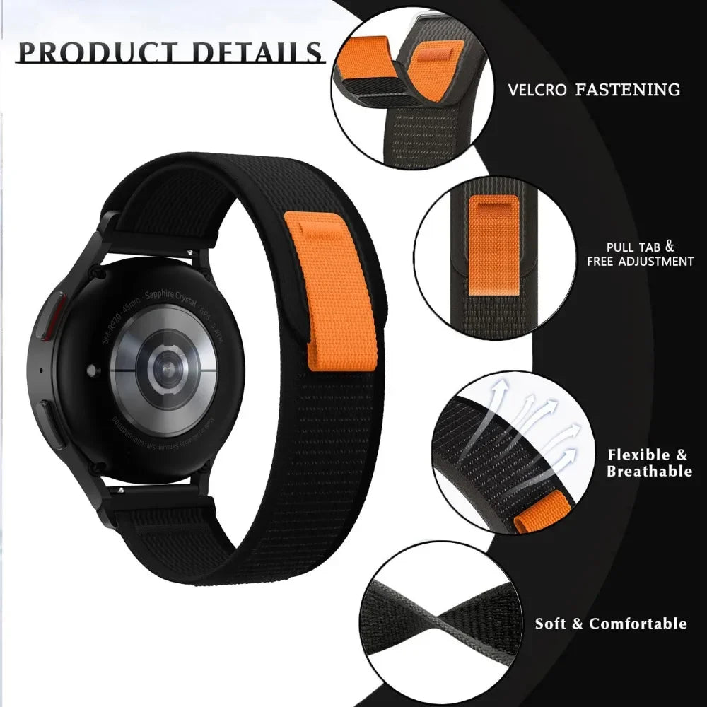 COROS Nylon Trail & Alpine Loop Watch Band - Trail pull-tab fastening detail