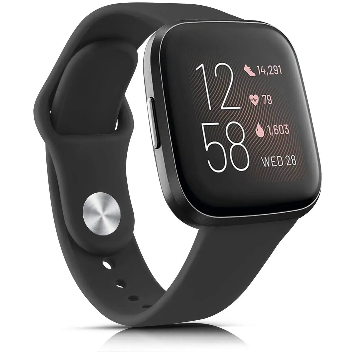 Fitbit Versa & Sense Silicone Pin-and-Tuck Band - Black