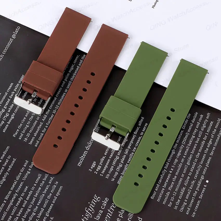 Suunto Smooth Silicone Buckle Band - Brown and green straps