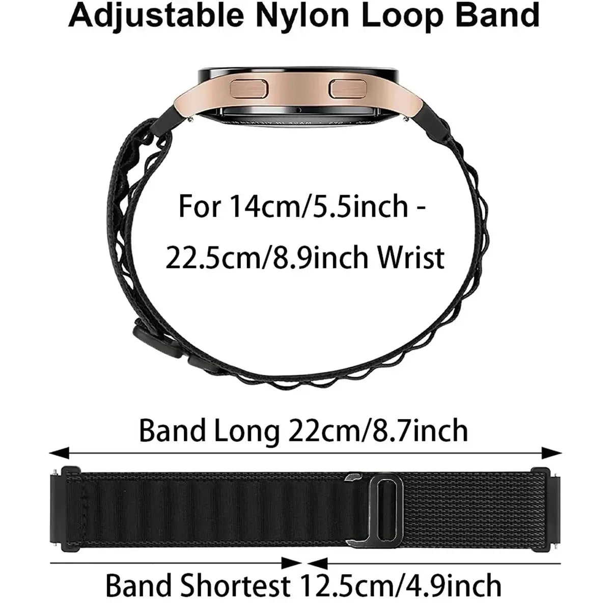 Nylon band wrist measurement diagram — BandsCo Straps