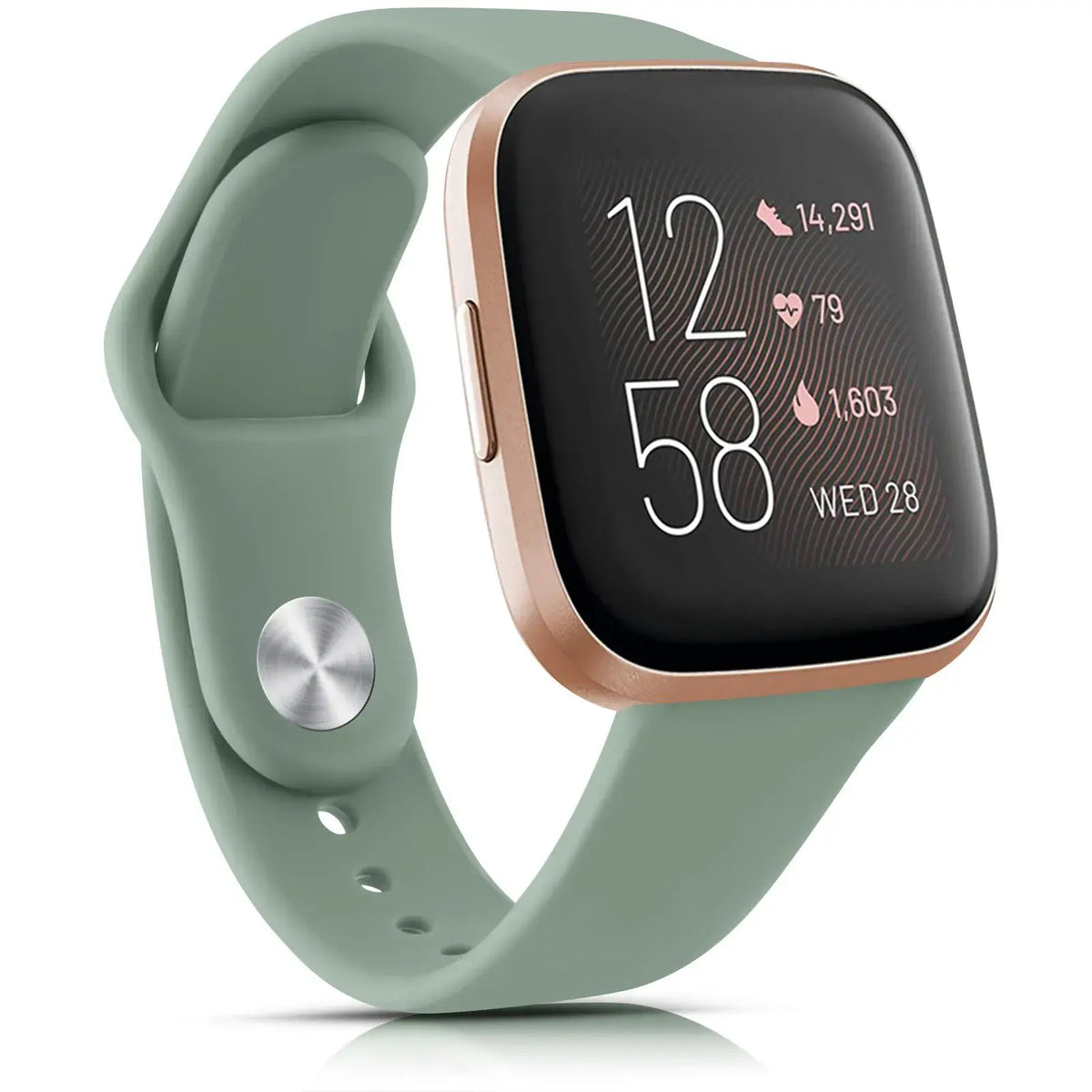 Fitbit Versa & Sense Classic Silicone Pin Band - Sage Green