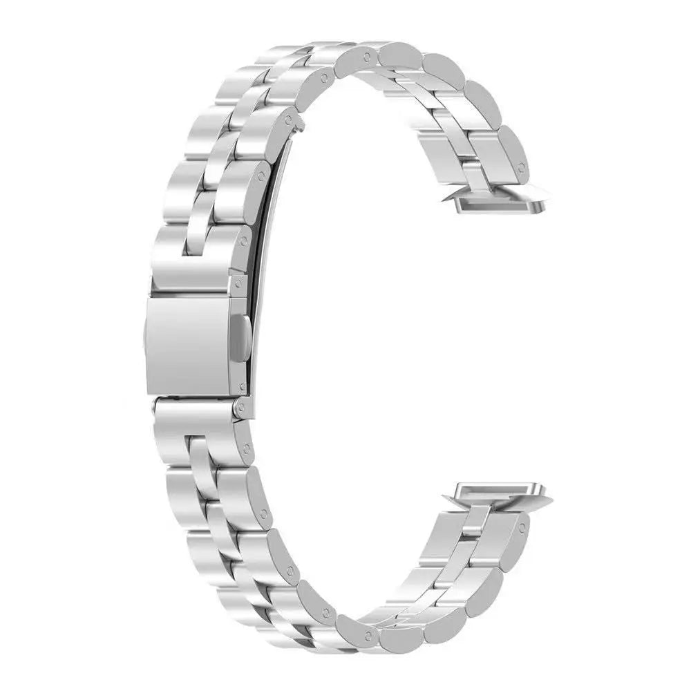 Fitbit Luxe Bands - Solid Silicone, Perforated & Metal - Metal - Silver