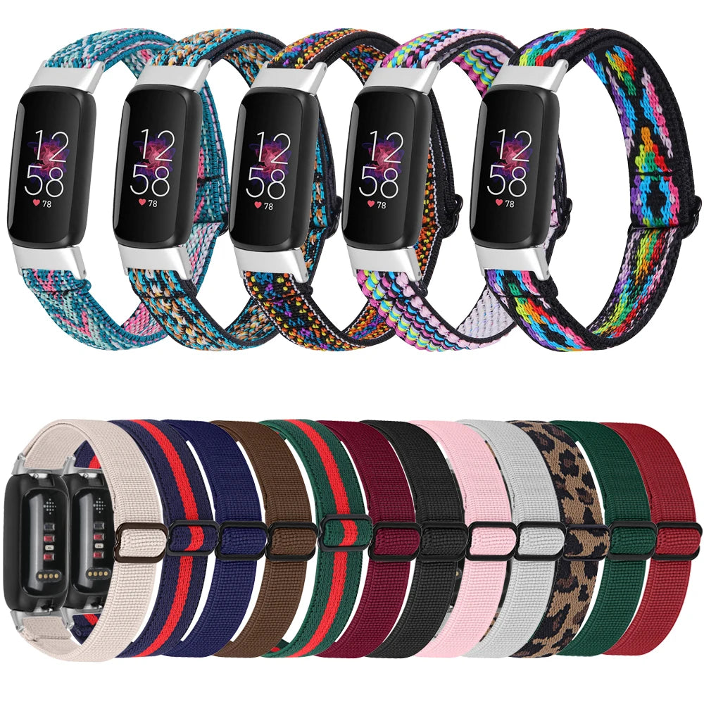 Fitbit Luxe Adjustable Stretch Nylon Band - Patterned and solid nylon options