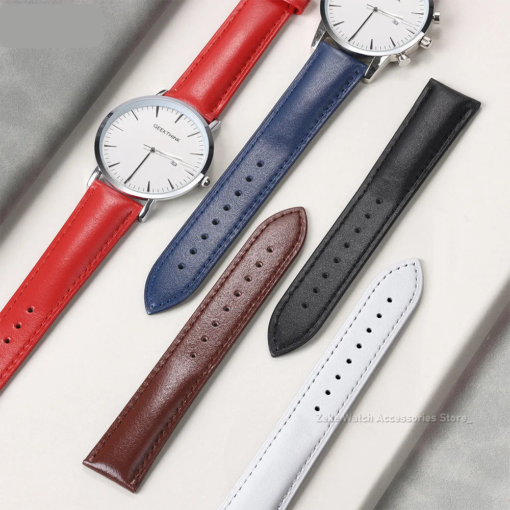 Garmin Slim Calfskin Band in red and white with a watch