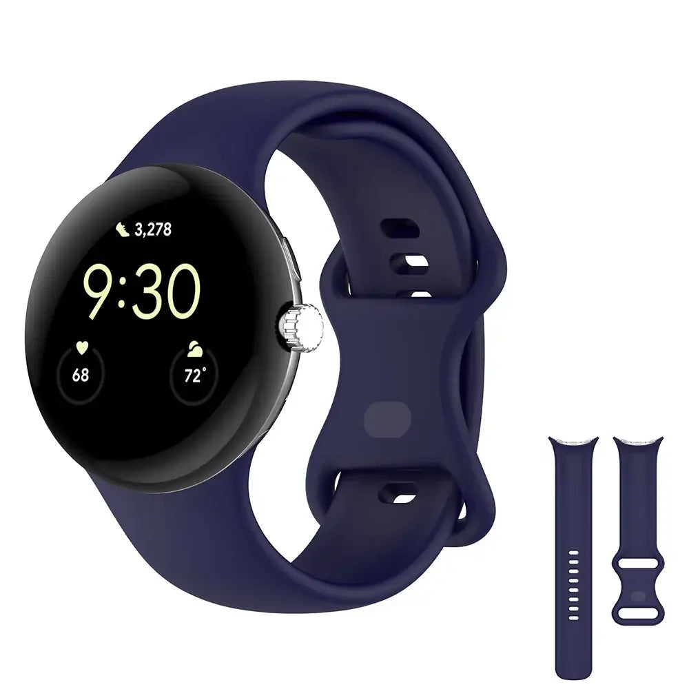 Smooth Silicone Google Pixel Watch Band in Midnight Blue