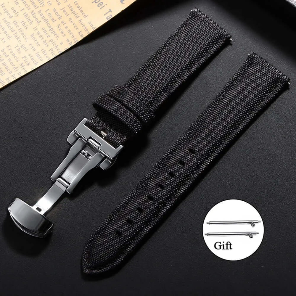 Amazfit Sailcloth Nylon Watch Band with Butterfly Clasp - Black
