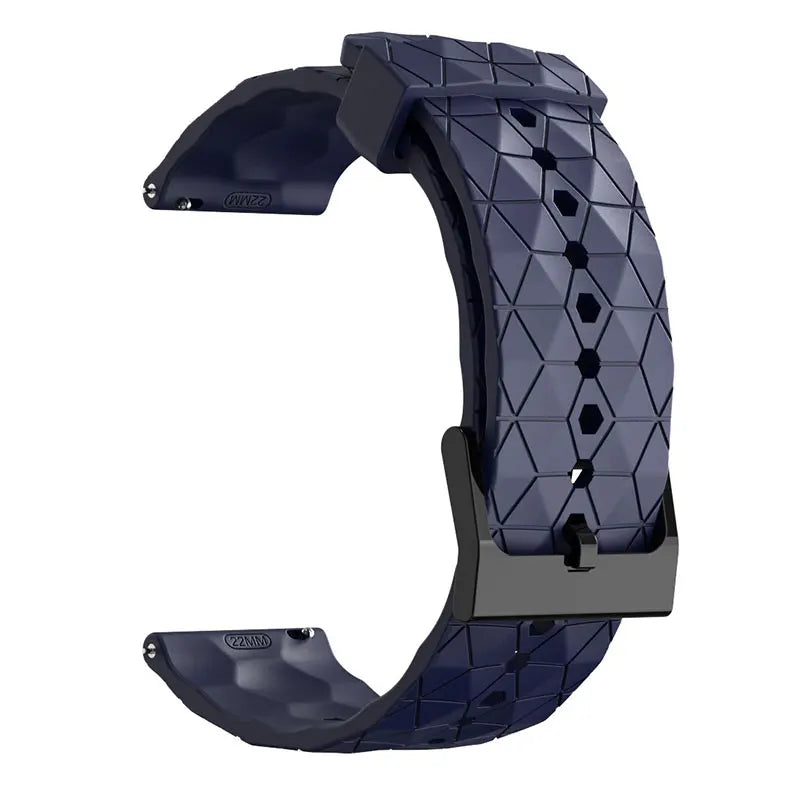 COROS Geometric Silicone Watch Band with Black Buckle - Navy Blue