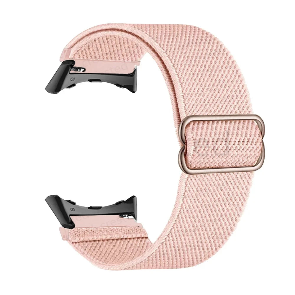 Pink Sand Google Pixel Watch 5, 4 and 3 41mm Elastic Nylon Band, 31 Patterns