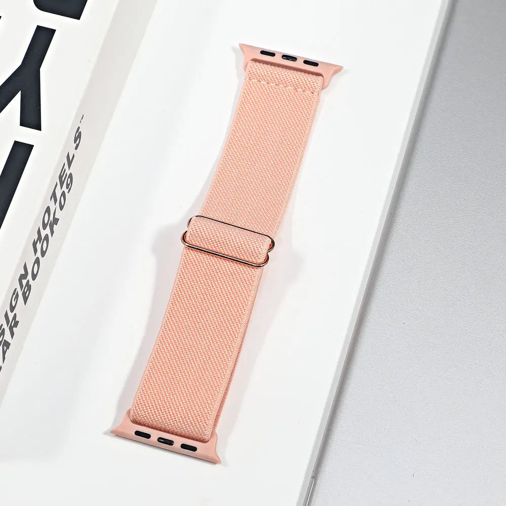Stretch Nylon Apple Watch Loop - Solid & Patterned in Peach