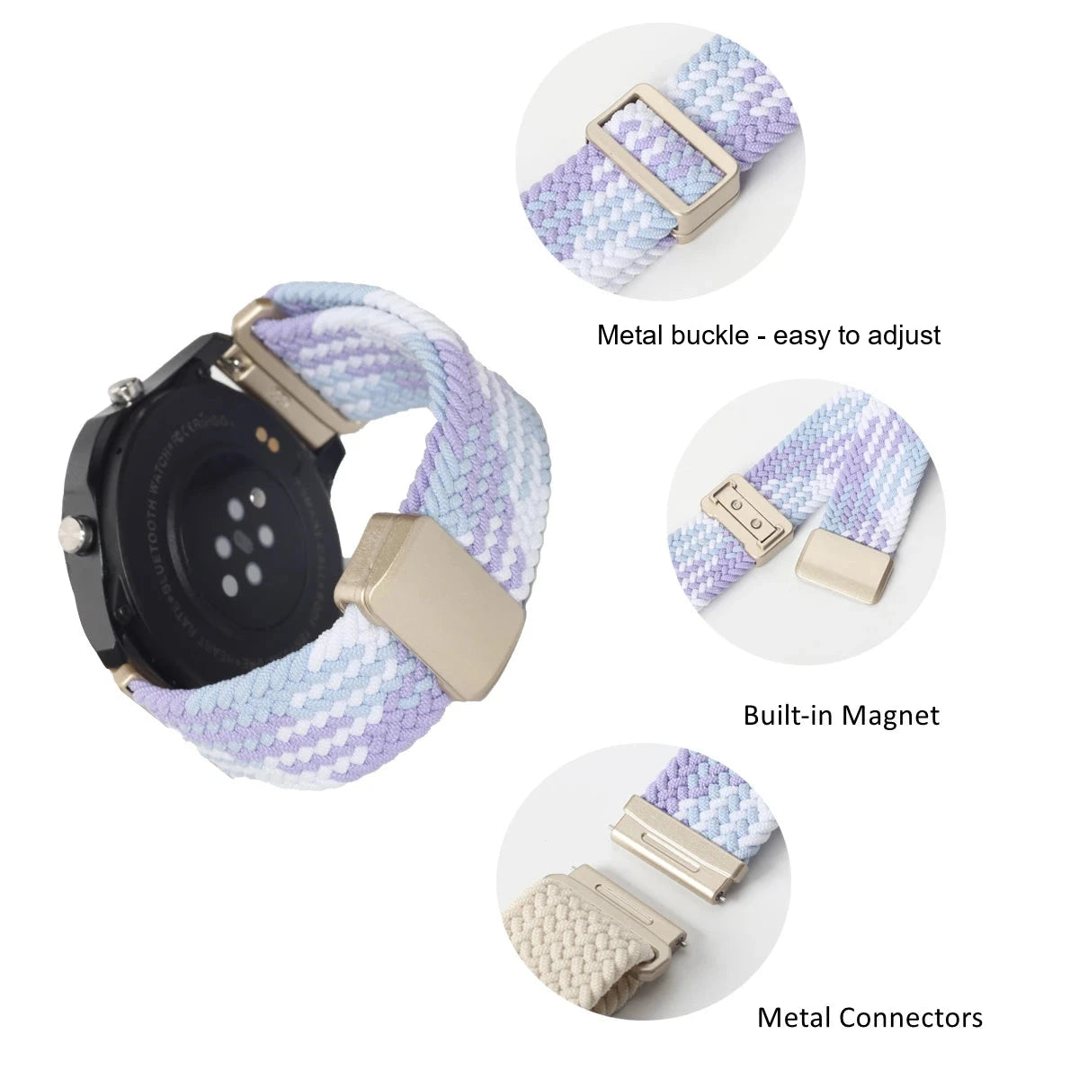 Garmin 18/20/22mm Quick Release Braided Nylon Magnetic Band — product detail
