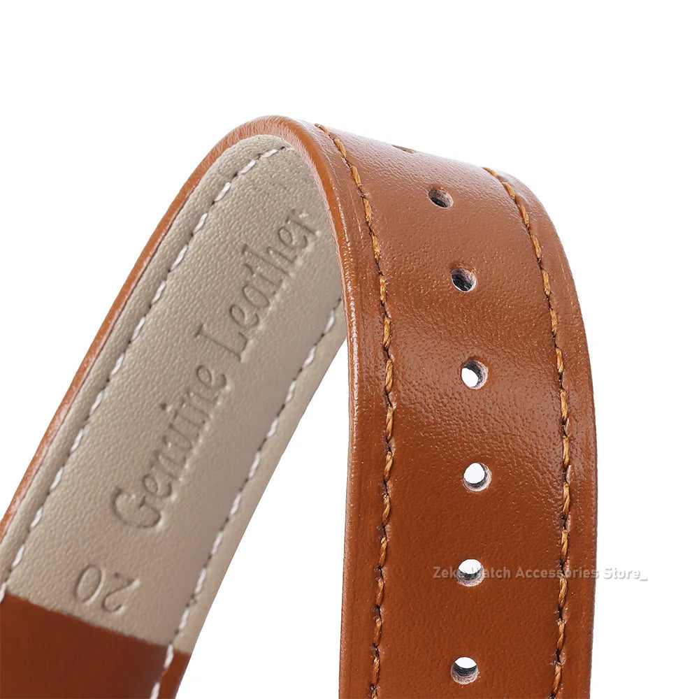 Garmin Slim Calfskin Band — stitched edge close-up