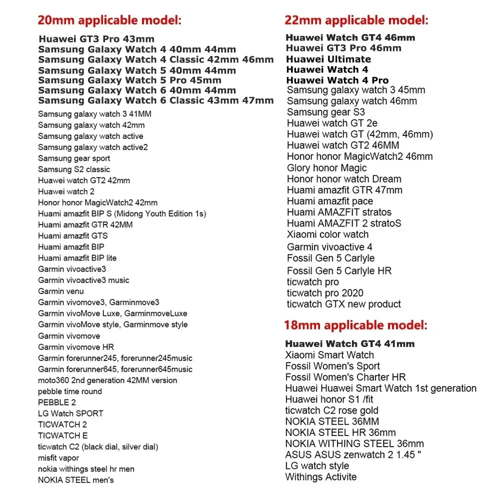 Garmin Titanium Link Bracelet — compatibility list