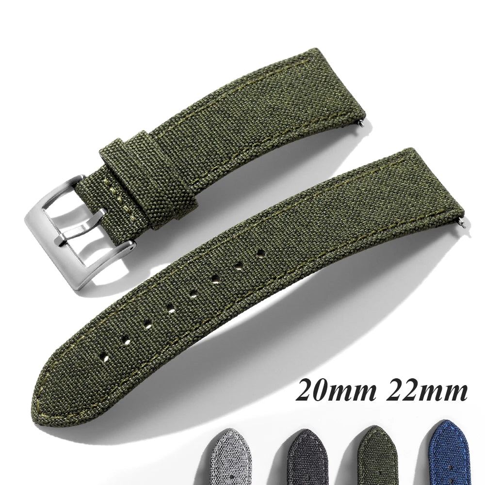 Olive nylon band and color previews for COROS – BandsCo Straps