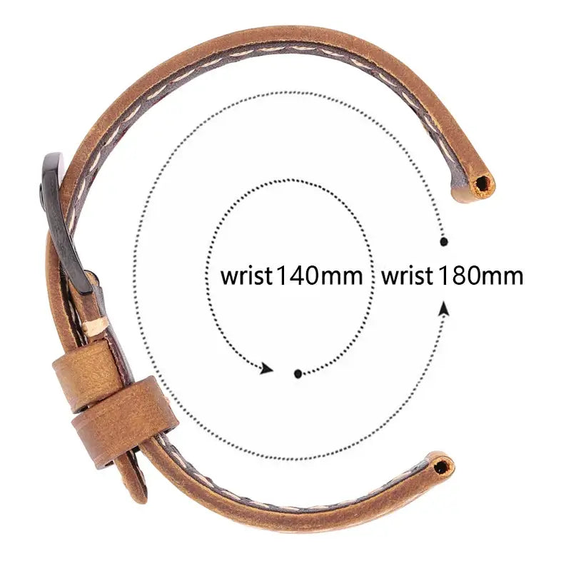 Suunto Perforated Leather Rally Band - Strap fit illustration