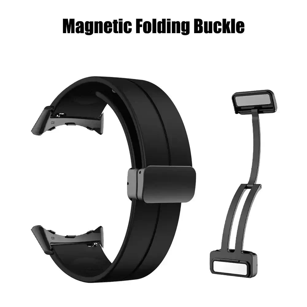 Magnetic folding clasp opening detail