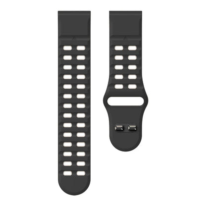 Black / Gray Garmin QuickFit 22/26mm Perforated Silicone Band with Tuck Closure
