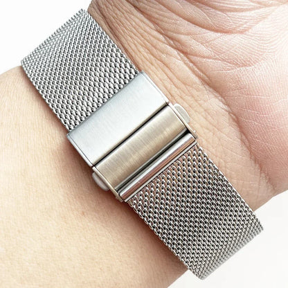 Garmin Milanese Mesh Band worn on a wrist