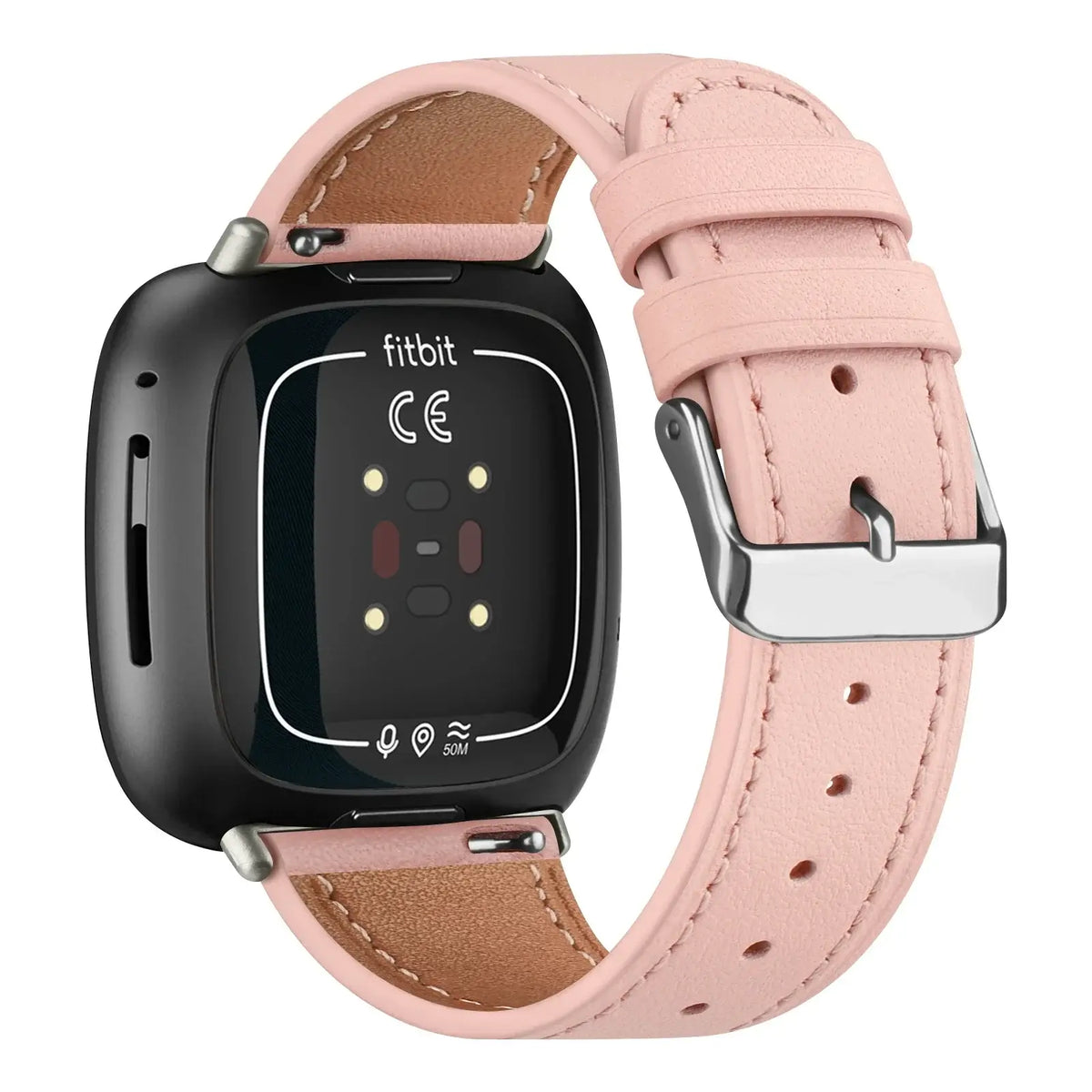 Fitbit Versa 3/4 & Sense 1/2 Leather Buckle Band - Pink