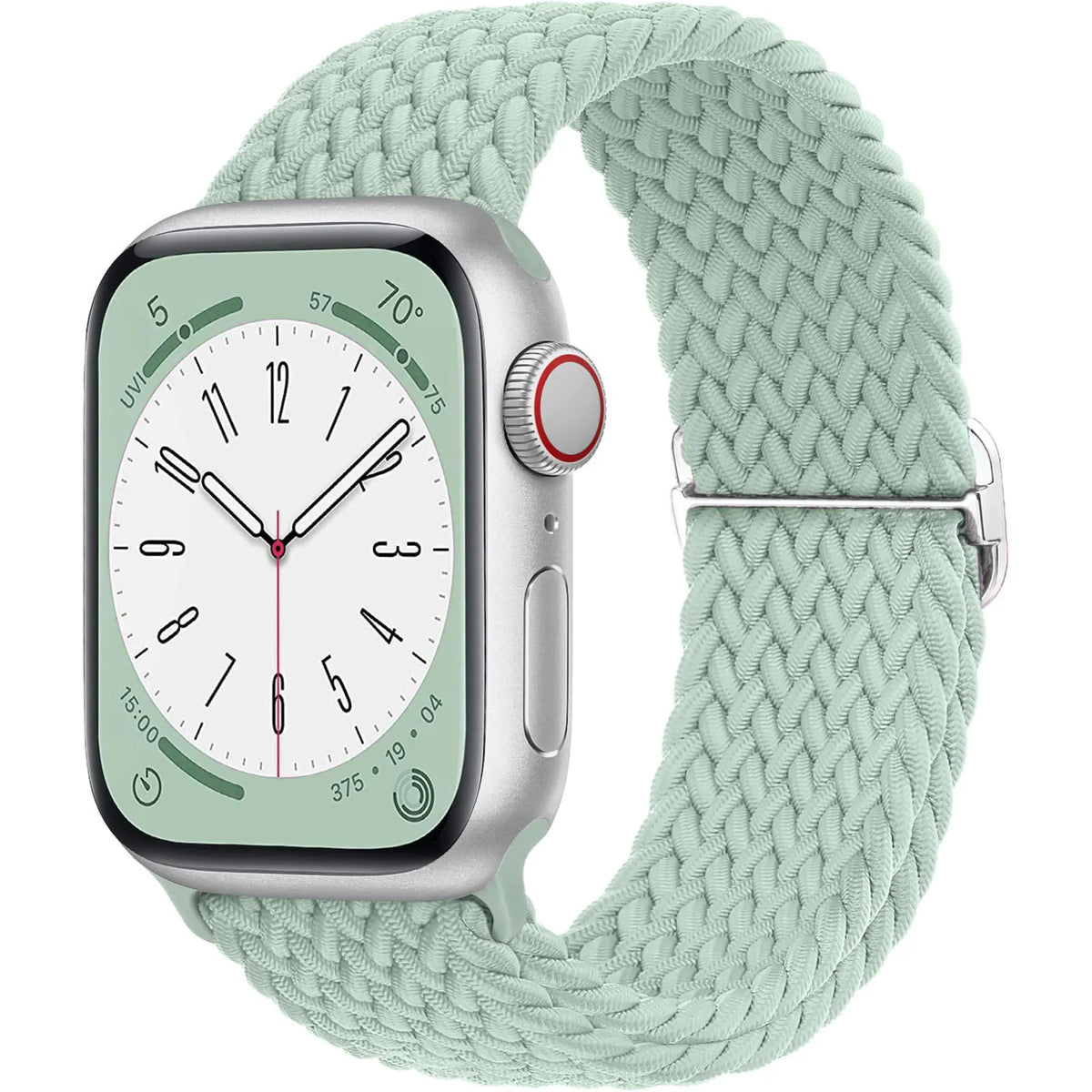 Stretch Braided Nylon Apple Watch Loop with Slider in Pale Mint