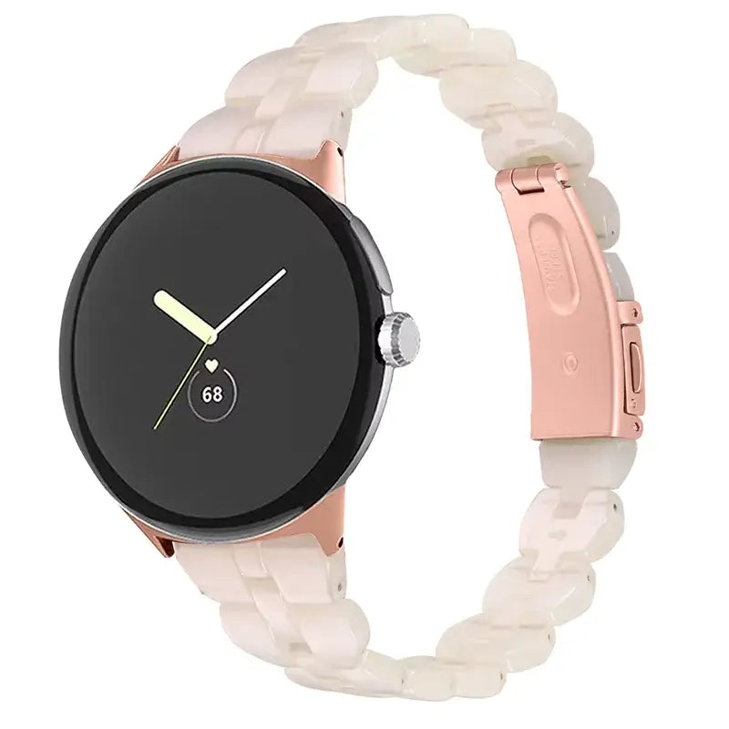 Resin Link Google Pixel Watch Bracelet in Ivory Blush