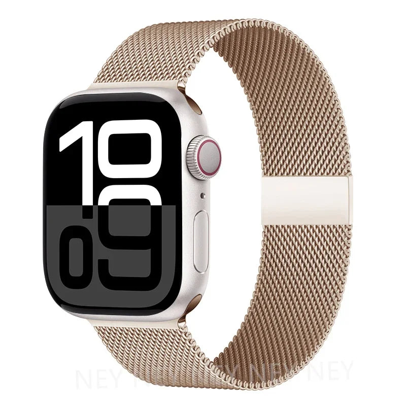 Colorful Milanese Mesh Apple Watch Band in Gold