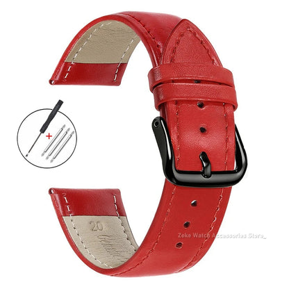 Garmin Slim Calfskin Band in Red with Black Buckle