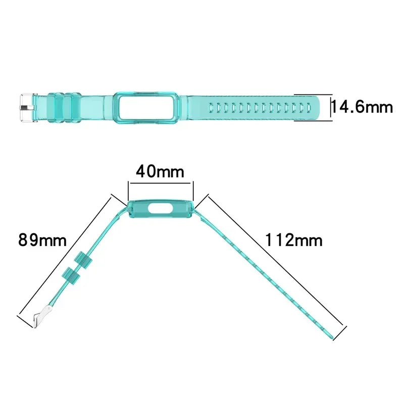 Fitbit Luxe Transparent Case-and-Band Strap - Case-and-band dimensions