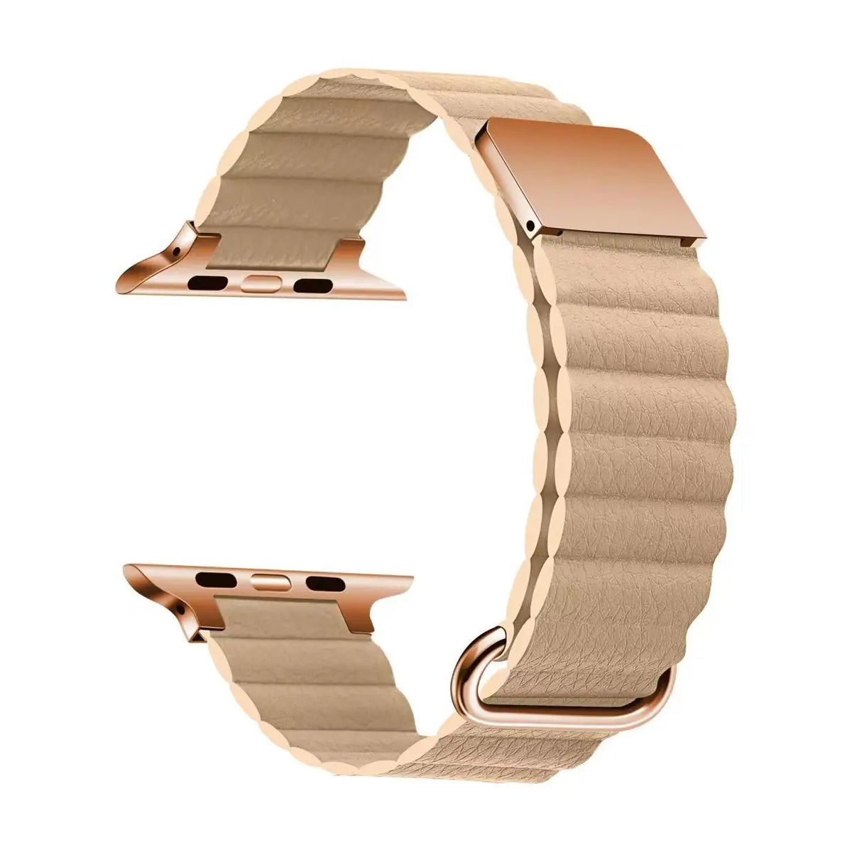Ribbed Leather Apple Watch Loop Band in Sand