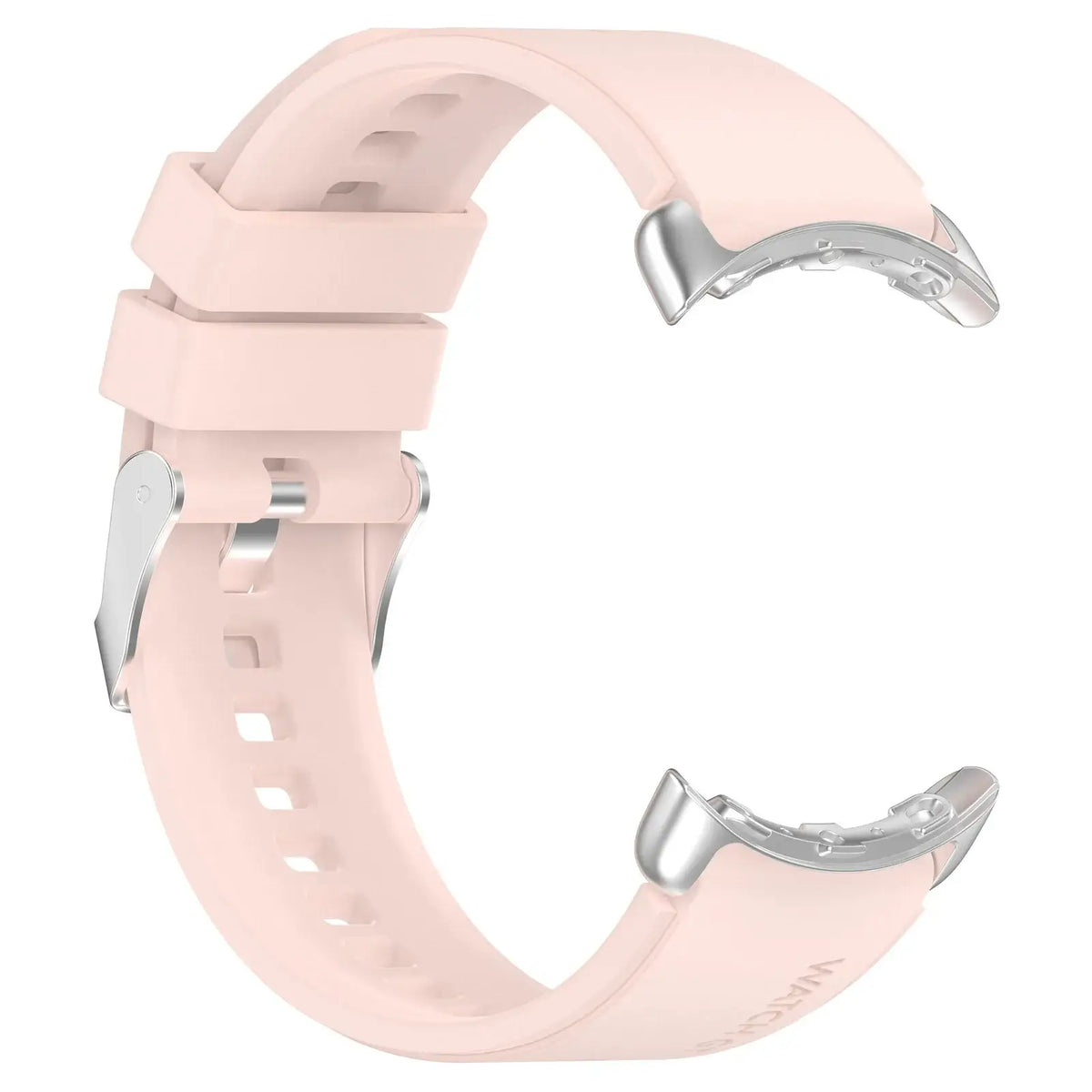 Buckle Silicone Google Pixel Watch Band with Double Keepers in Blush Pink