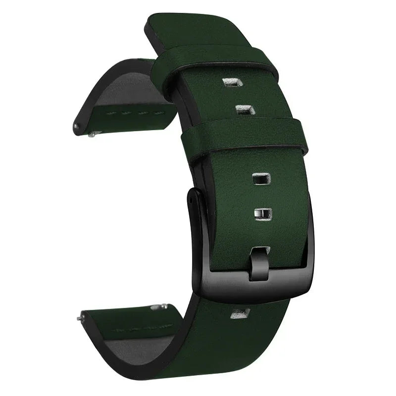Motorola Moto Leather Band with Square Adjustment Holes — Green / Black Buckle