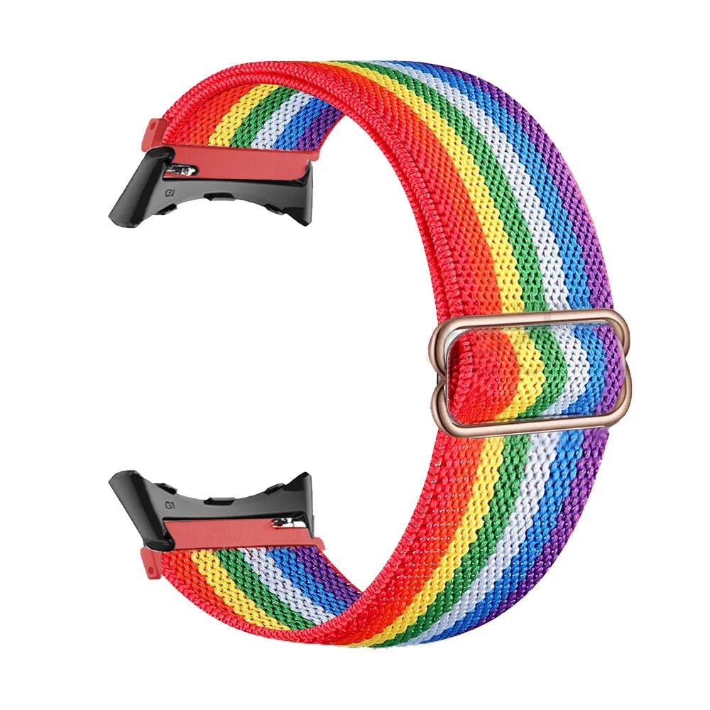 Rainbow Google Pixel Watch 5, 4 and 3 41mm Elastic Nylon Band, 31 Patterns