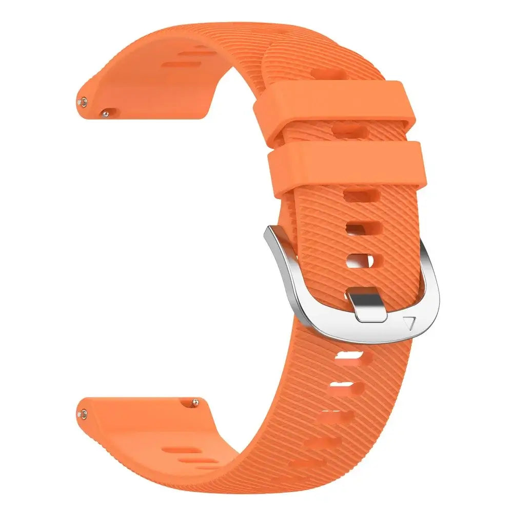 Amazfit Textured Silicone Band with Color and Buckle Options — Orange / Silver Buckle