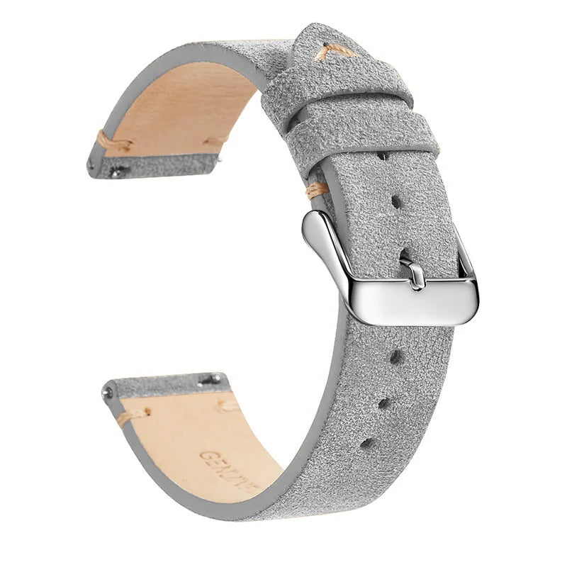 Motorola Moto Suede Leather Band with Buckle Color Options — Light Gray / Silver Buckle