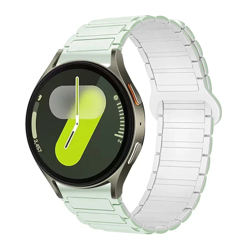 COROS Ribbed Magnetic Silicone Loop Band – Mint Green / White