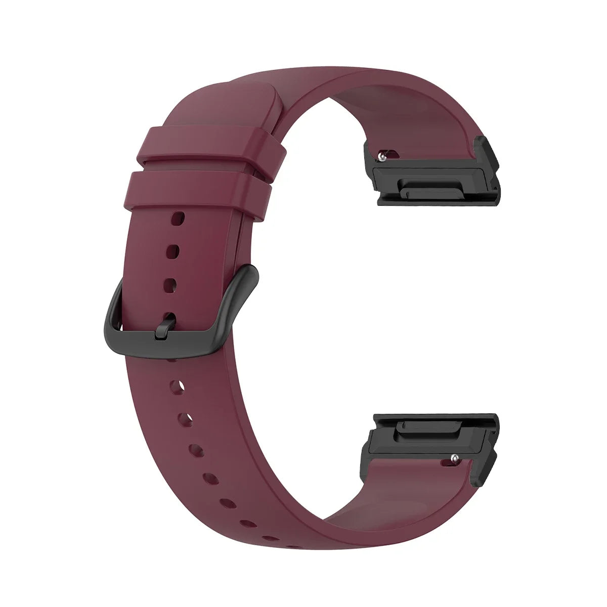 Garmin QuickFit Smooth Silicone Buckle Band in Burgundy / Black