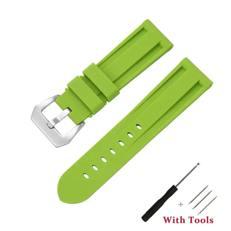 Amazfit Silicone Buckle Band in Solid and Camo Colors — Lime Green