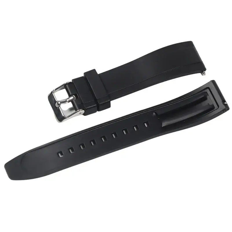 Black silicone strap front and underside for compatible Huawei watches