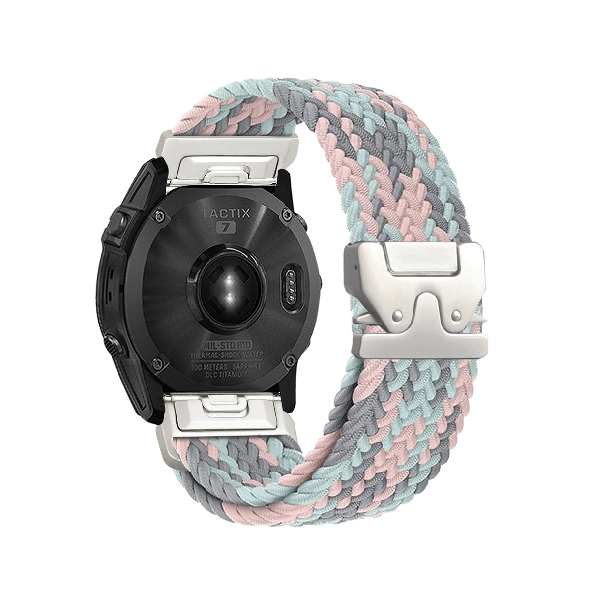 Coral Pink Garmin QuickFit 20/22/26mm Braided Stretch Nylon Band