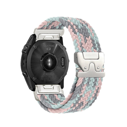 Coral Pink Garmin QuickFit 20/22/26mm Braided Stretch Nylon Band