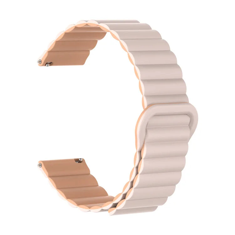 Motorola Moto Ribbed Magnetic Silicone Loop Band — Pink Gray / Peach