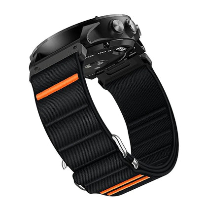 Black Garmin QuickFit 22/26mm Woven Nylon Band with S-Buckle