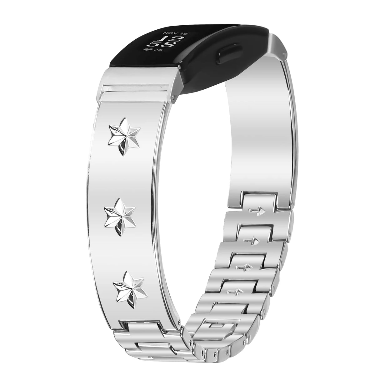 Silver Fitbit Inspire 2, Inspire HR and Ace 3 Star Link Bracelet Band
