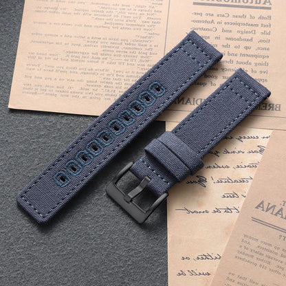 Garmin Stitched Canvas Nylon Band in Navy Blue with Black Buckle